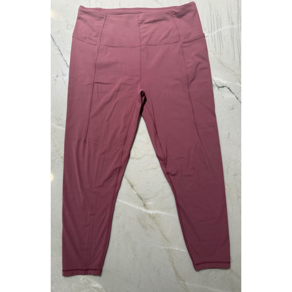 Sweaty Betty Super Soft 7/8 Yoga Leggings Mauve Pink Pockets Womens US 14 XL
